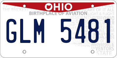 OH license plate GLM5481