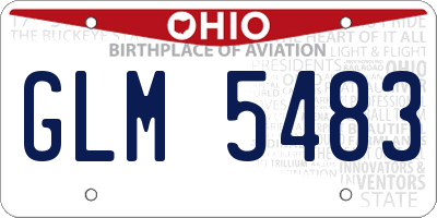 OH license plate GLM5483