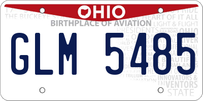 OH license plate GLM5485