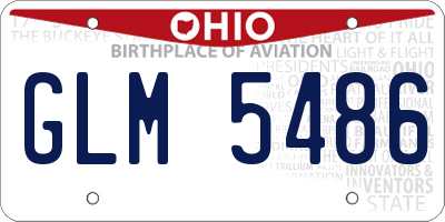 OH license plate GLM5486