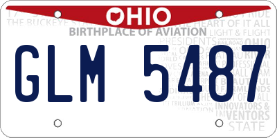 OH license plate GLM5487