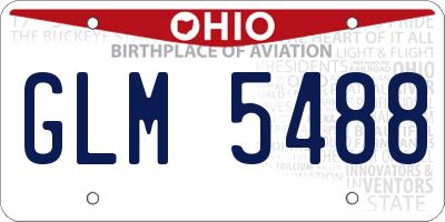 OH license plate GLM5488