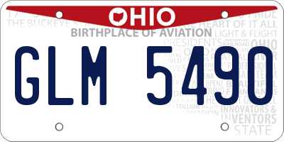 OH license plate GLM5490