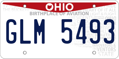 OH license plate GLM5493