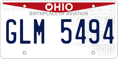 OH license plate GLM5494