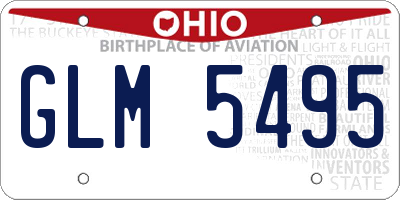 OH license plate GLM5495