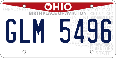 OH license plate GLM5496