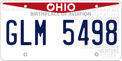 OH license plate GLM5498