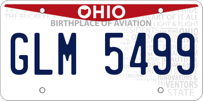 OH license plate GLM5499