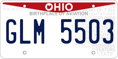 OH license plate GLM5503