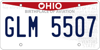 OH license plate GLM5507