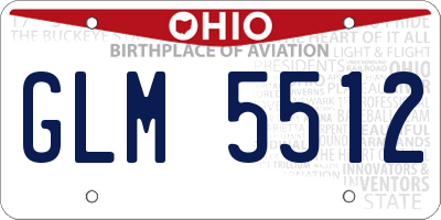 OH license plate GLM5512