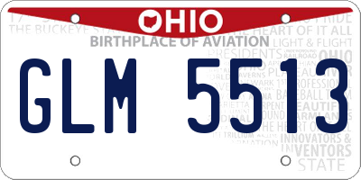 OH license plate GLM5513