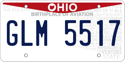 OH license plate GLM5517