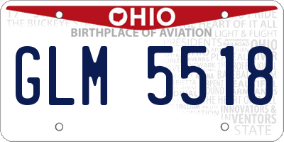 OH license plate GLM5518