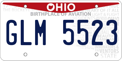 OH license plate GLM5523