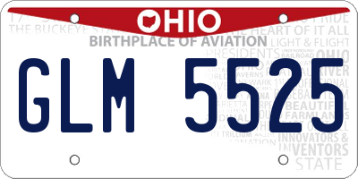 OH license plate GLM5525