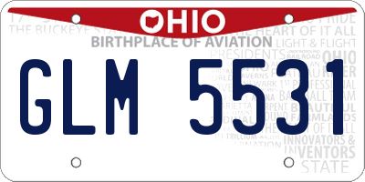 OH license plate GLM5531