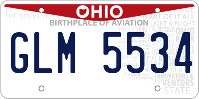 OH license plate GLM5534