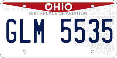 OH license plate GLM5535