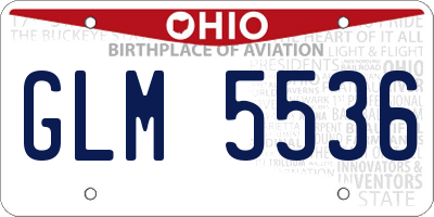 OH license plate GLM5536