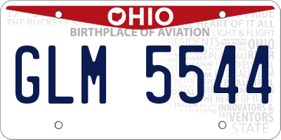 OH license plate GLM5544
