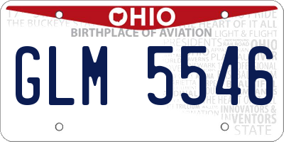 OH license plate GLM5546