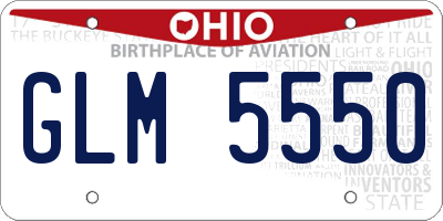 OH license plate GLM5550