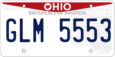 OH license plate GLM5553