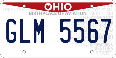 OH license plate GLM5567