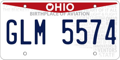 OH license plate GLM5574