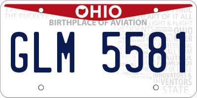 OH license plate GLM5581