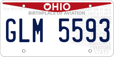 OH license plate GLM5593