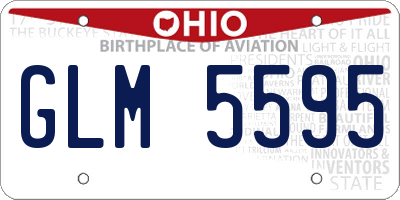 OH license plate GLM5595