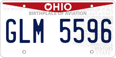 OH license plate GLM5596