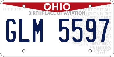 OH license plate GLM5597