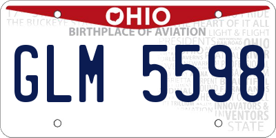 OH license plate GLM5598