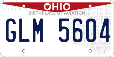 OH license plate GLM5604