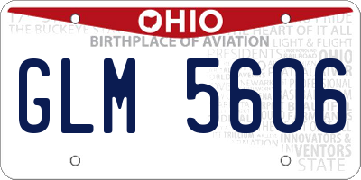 OH license plate GLM5606