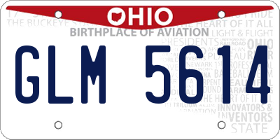 OH license plate GLM5614