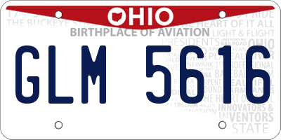 OH license plate GLM5616