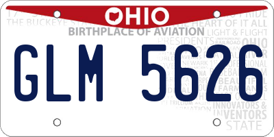 OH license plate GLM5626