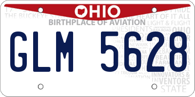 OH license plate GLM5628