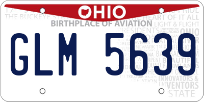 OH license plate GLM5639