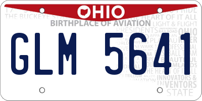 OH license plate GLM5641
