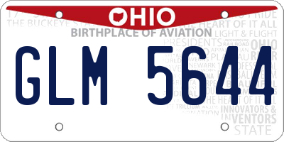 OH license plate GLM5644