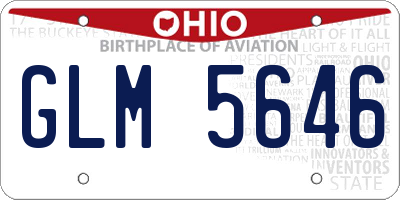 OH license plate GLM5646