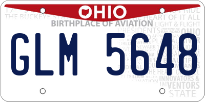 OH license plate GLM5648