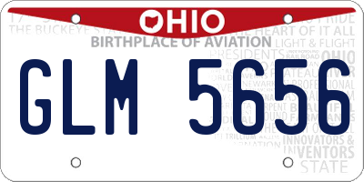 OH license plate GLM5656