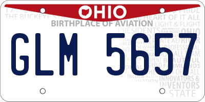 OH license plate GLM5657